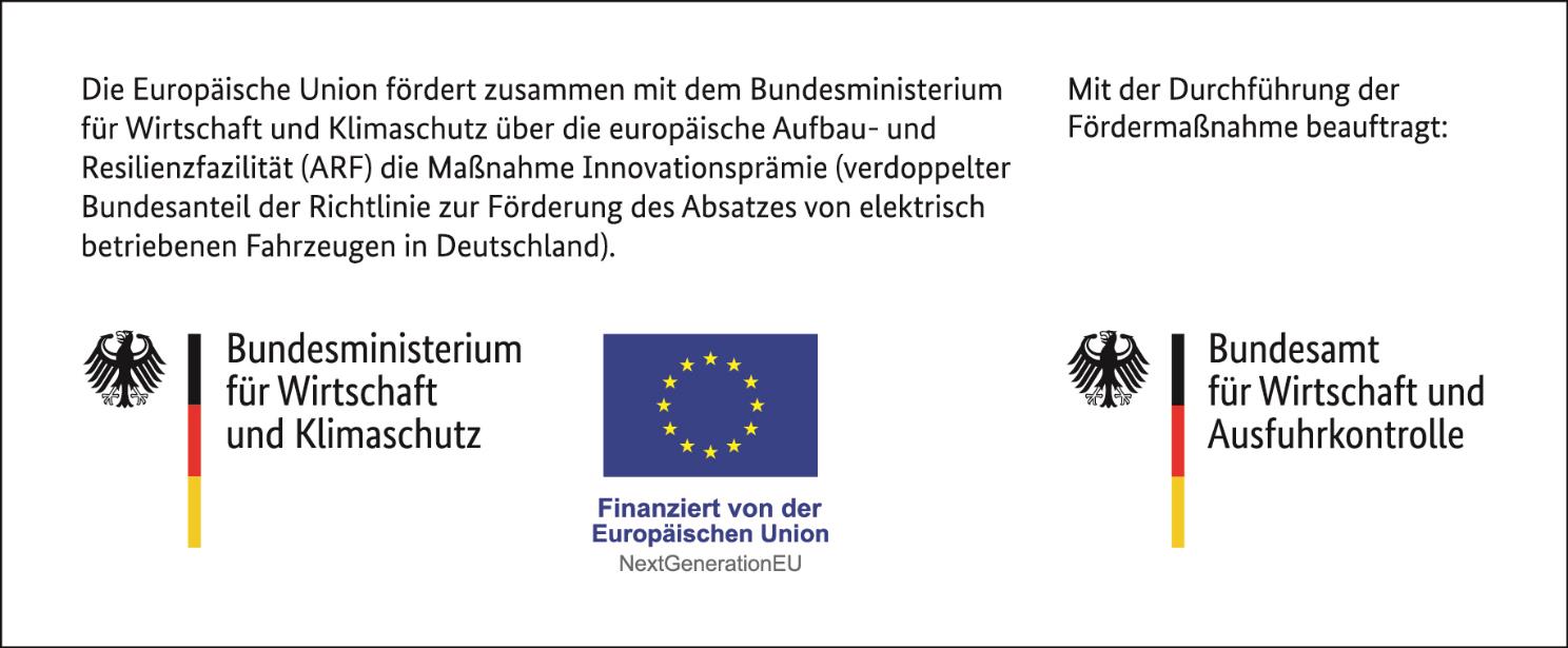 Förderhinweis des Bundesministeriums für Wirtschaft und Klimaschutz, der Europäischen Union NextGenerationEU und des Bundesamtes für Wirtschaft und Ausfuhrkontrolle