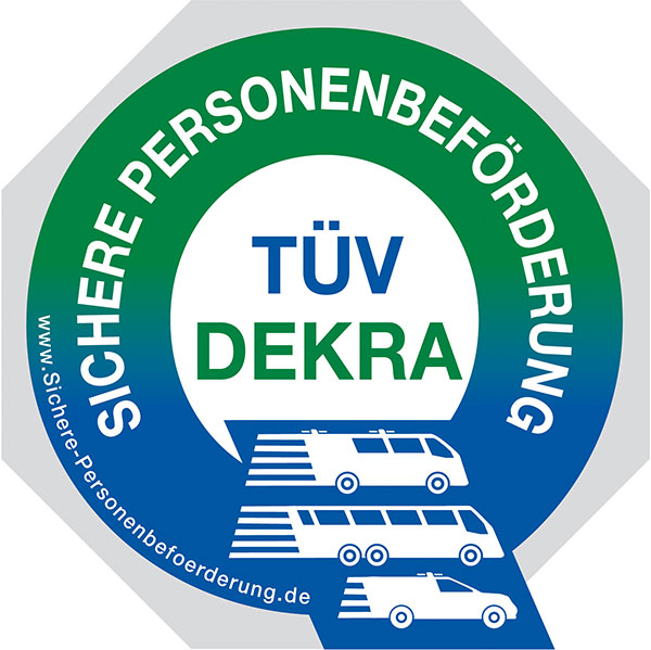Siegel Sichere Personenbeförderung – TÜV DEKRA